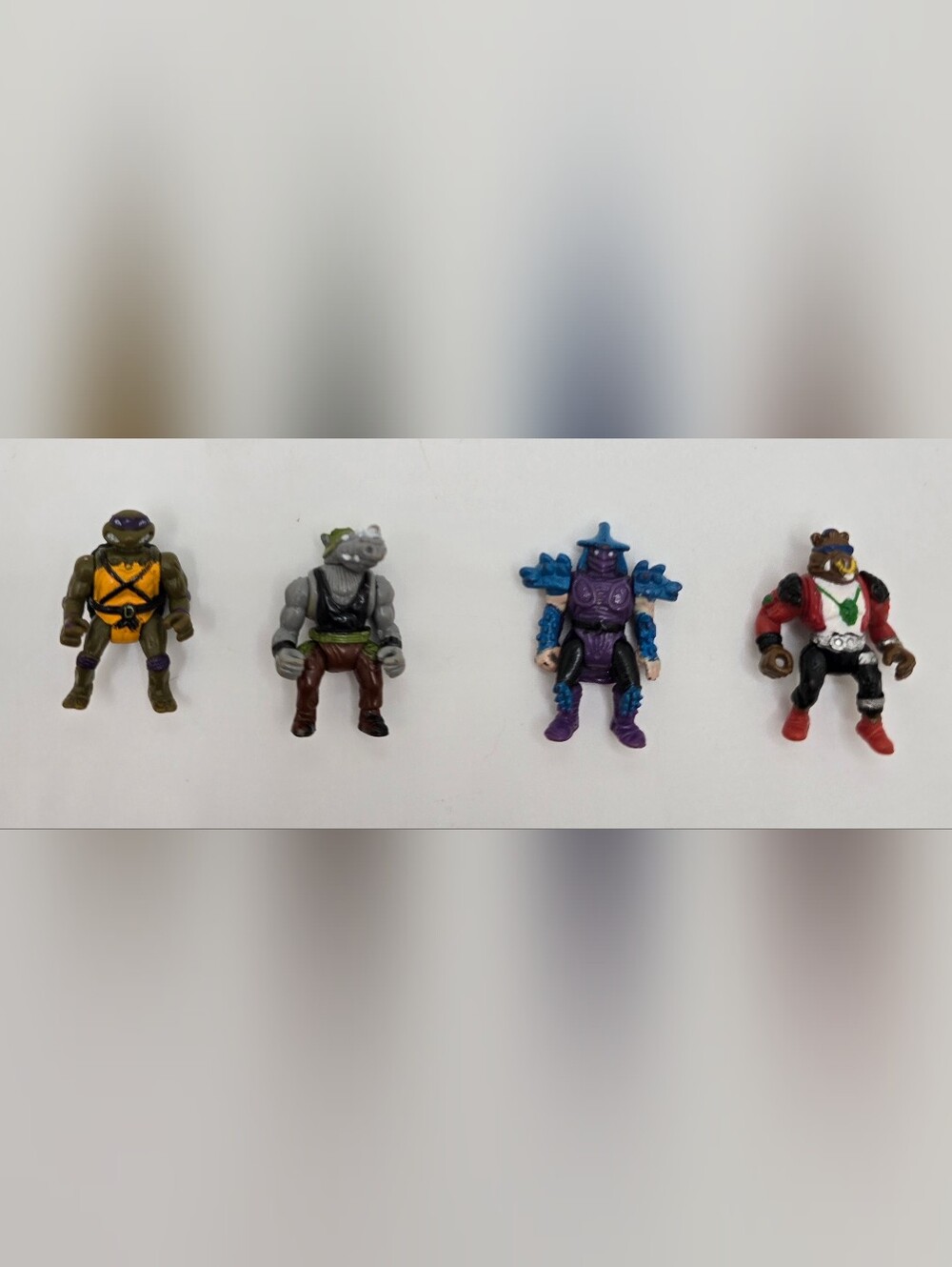 Set of 4 TMNT Mini Mutants Micro Figures Donatello Bebop Shredder Rock Steady